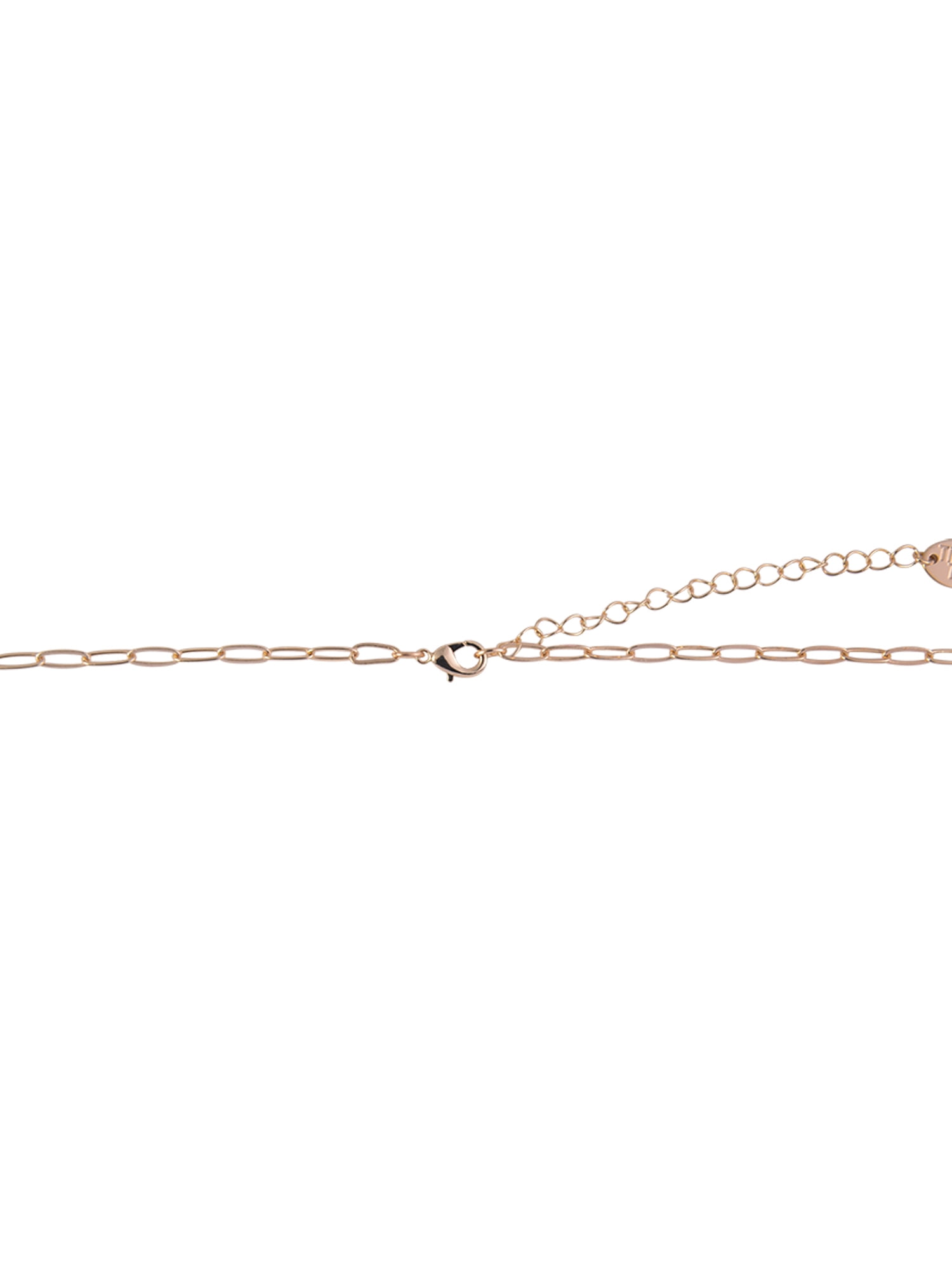Time and Tru Women's Oval Link Chain Heart with Stone and Inset Constellation "Aquarius" Goldtone Reversible Necklace