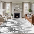 thumbnail image 3 of Black Grey Forest Area Rug 5x7 FT, Non Slip Bedroom Throw Carpet, Contemporary Silhouette Abstract Art Washable Soft Floor Carpet Non-Shedding Rug for Dining Room Bedside Classroom Desk, 3 of 9