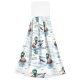 thumbnail image 7 of Haosy 2 Pack Kitchen Wash Cloths with Hanging Loops Absorbent Absorbent Quick Drying Hand Towels, Mallard Ducks on Water, 7 of 7