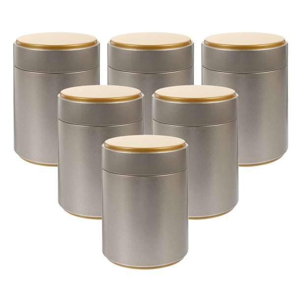 Frascos redondos de hojalata, contenedores vacíos para almacenamiento de dulces, café, té, 6 uds.