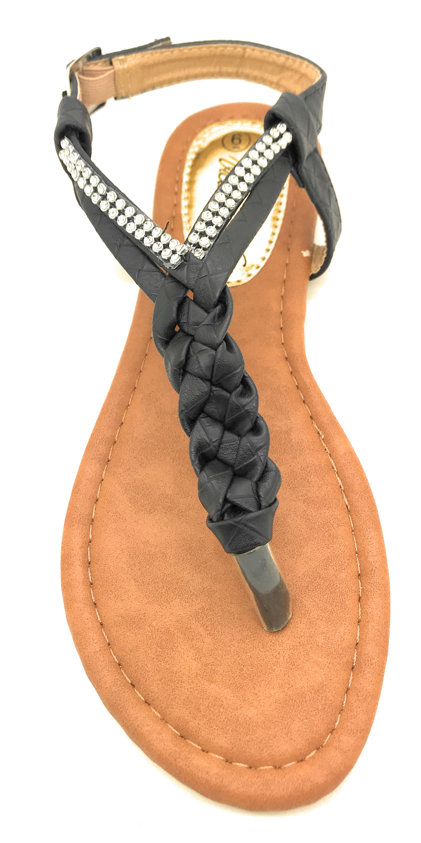 Victoria K. Women's Braided T-Strap Thong Sandal