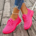 thumbnail image 2 of Womens Shoes,Casual Walking Shoes Fashion Solid Color Breathable Mesh Lace Up Comfortable Everyday Sneakers Lightweight Soft Sole Footwear,Shoes for Women,Hot Pink,7.5, 2 of 9