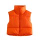 thumbnail image 1 of Txlixc Chaleco de mujer, chaqueta de algodón vintage de cuello corto, cremallera de cuello vertical Txlixc  moda, 1 of 3