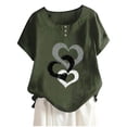 thumbnail image 4 of Blusa de manga corta con cuello redondo para mujer a la moda, camisetas sueltas con estampado Fridja  hjk4886, 4 of 5