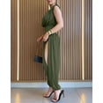 thumbnail image 5 of CHICME Womens Summer One Piece Jumpsuit Sleeveless Dressy Jumpsuits High Slit Casual Overalls for Vacation Evening Wear Green-S, 5 of 8