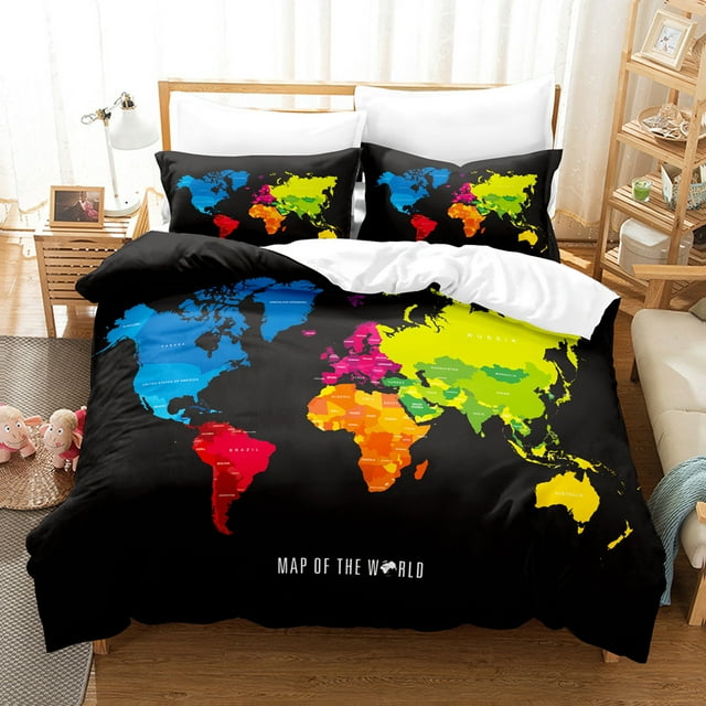 Galaxy Video Game Bedding Suit Teen Geometric Hexagonal Bedding And Linen Super Soft One Size Bedding Zipper