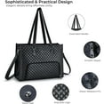 thumbnail image 5 of LZCKDPX Laptop Tote Bag with Insulated Lunch Compartment for Women, PU Leather 15.6 Inch Work Bag, Elegant Computer Handbag, Versatile Business Tote for Office,Travel or Casual-Classic Black, 5 of 6