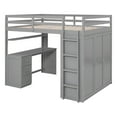 thumbnail image 5 of Harper & Bright Designs Full Loft Bed with Desk and Wardrobe, Solid Wood Loft Bed Frame with Storage Drawers for Teens Adults, Gray, 5 of 13