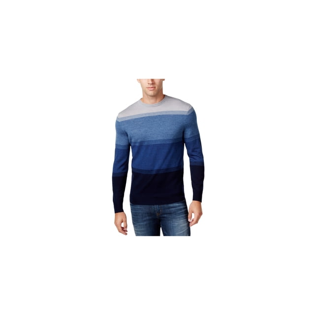 Club Room chandail-Over à Blocs de Couleur pour Hommes, Bleu, Grand & Fort, TTTG