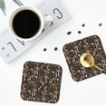 thumbnail image 5 of Pofeuu Mushroom Garnish Print Leather Coasters Set of 6, Round Cups Mugs Mat Pad for Home Kitchen Heat Resistant Drink Coasters,Square, 5 of 7