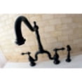 thumbnail image 3 of Kingston Brass KS7755ALBS English Country Kitchen Bridge Faucet with Brass Sprayer, Oil Rubbed Bronze, 3 of 5