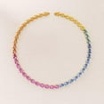 thumbnail image 3 of 930 Rainbow sapphire tennis necklace Lab created Multi sapphire chain choker necklace, Rainbow sapphire light tennis necklace Gift For Her, 3 of 3