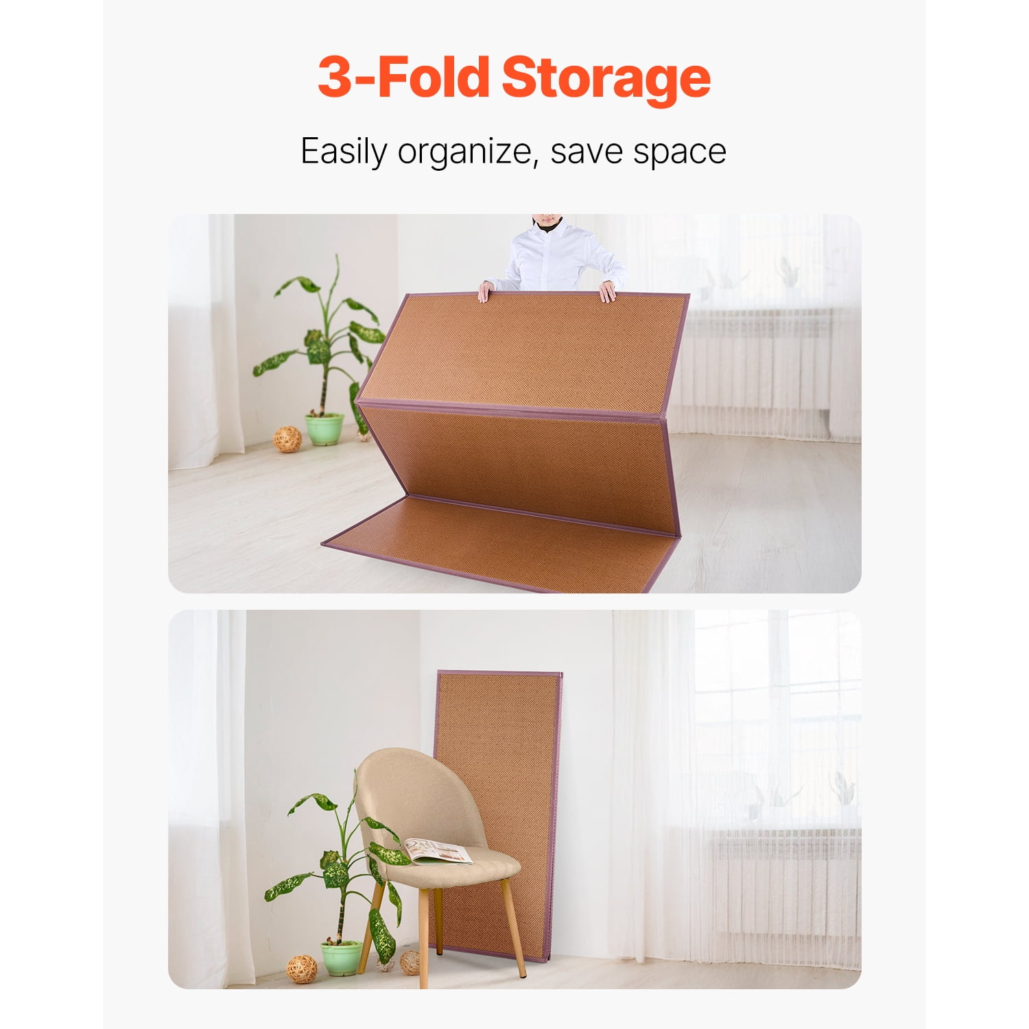 KFFKFF's Tatami Mat from Japan, Measuring 80 x 55 inches, Foldable and Crafted from Authentic Rattan, Features Non-Slip and Simple-to-Clean Surface, Ideal Summer Sleeping Mat with Breathability