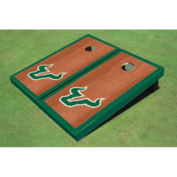 University Of South Florida Green Rosewood Matching Borders Cornhole Boards