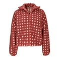 thumbnail image 4 of Rutainlusire Fall Winter Fashion Collared Comfy Jackets for Women Women's Fashionable Red Checkered Jacket, 4 of 4