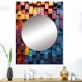thumbnail image 1 of Designart "Timber Spectrum Mosaic" Abstract Shapes Mirror Wall Decor - Modern Yellow Abstract Hallway Wall Mirror Art - 40" x 30" Inch, 1 of 5
