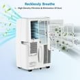 thumbnail image 6 of 14000Btu Portable Air Conditioner Cools Up to 750 Sq.Ft, Portable AC Unit with Dehumidifier & Fan Modes, Remote Control, Installation Kits, 3 Speed, Auto Swing, 24H Timer, White, 6 of 8