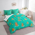thumbnail image 3 of Homewish Kawaii Capybara 7-Piece Bedding Comforter Set For Preppy Kids Children,Cartoon Animal King Bedding Sets,Teal Brown Ultra Soft Bed Sheets,Microfiber Bedroom Decor,Reversible, 3 of 8