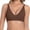 Brown, variant on Breathable Nylon Spandex Wireless Bra Women's Light Support Seamless Underwire Free Bra 3 Row Hook and Eye Closure Machine Washable,Brown,38