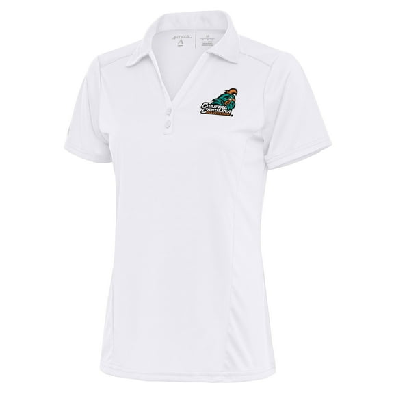 Women's Antigua White Coastal Carolina Chanticleers Tribute Polo
