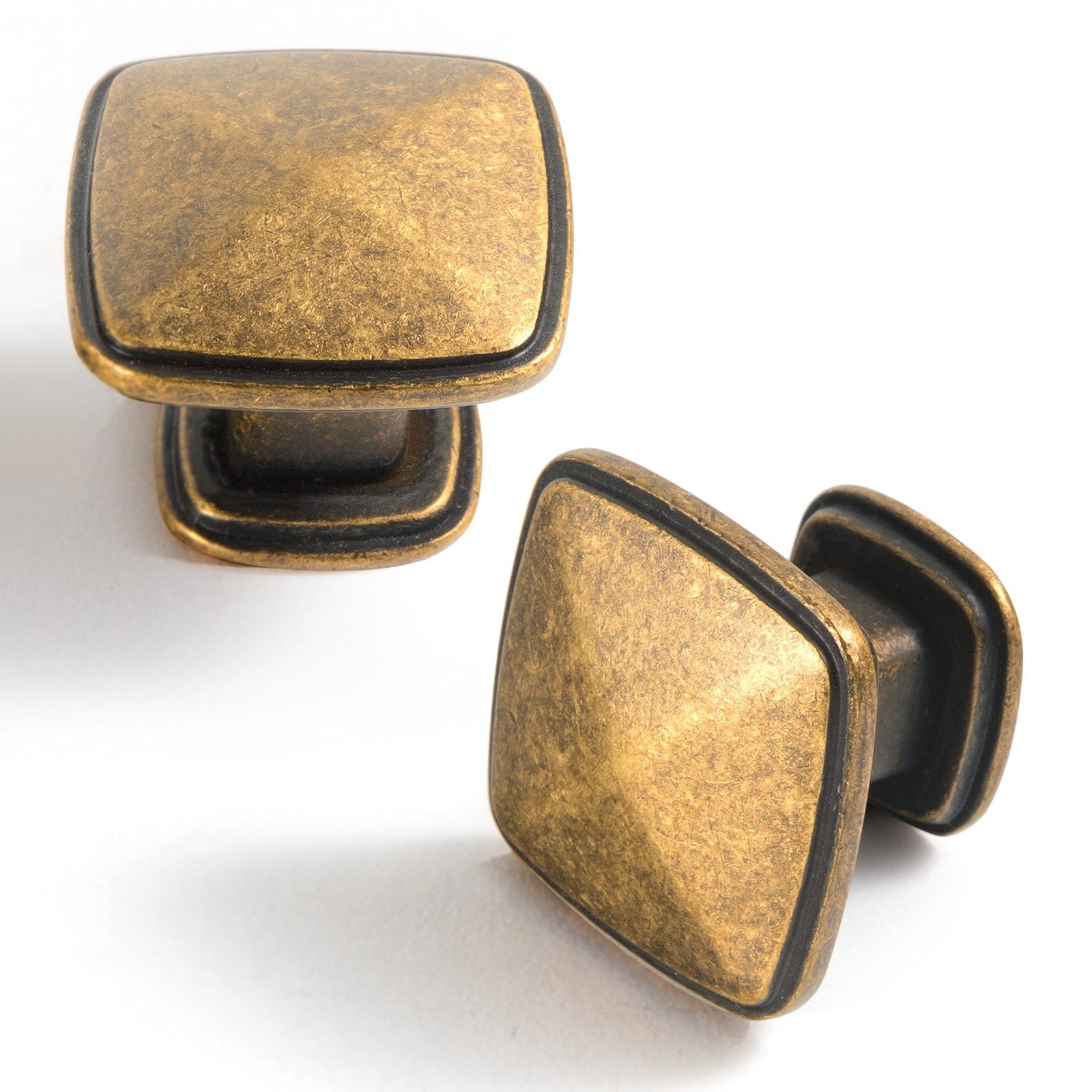 TONA Handles SINGLE Hole Center 6 Pack Drawer Pulls Antique Brass Finish Pulls