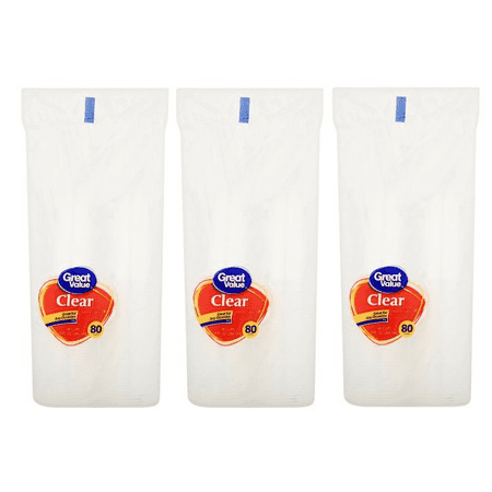 One Great Cup - (3 pack) Great Value Clear Plastic Cups, 9 oz, 80 Count