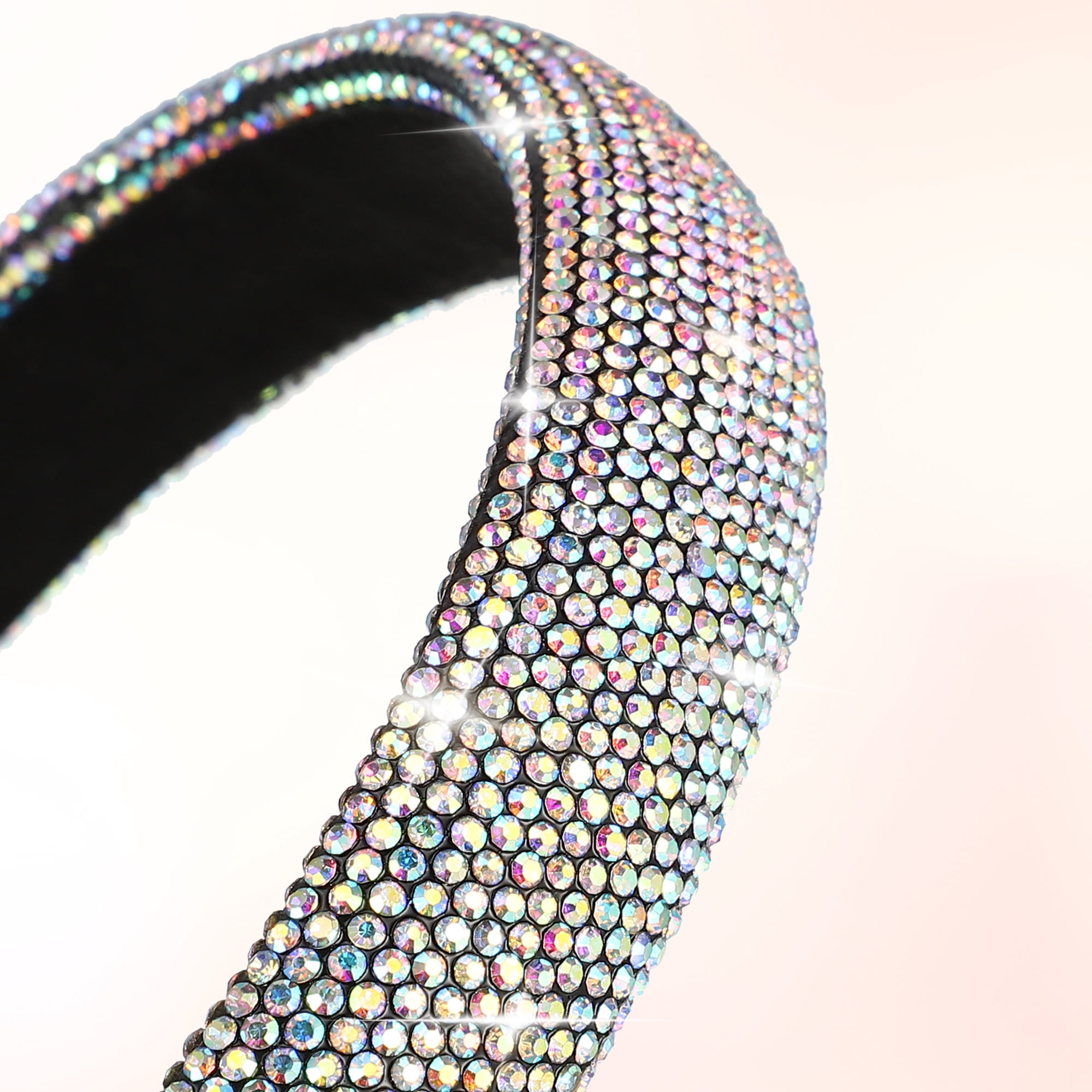 Unique Bargains Simplicity Rhinestone Wide-brimmed Headband Assorted Color 5.59"x0.87"
