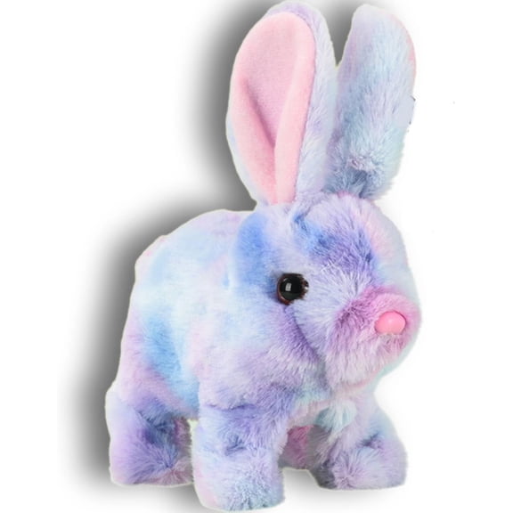 Guvpev Easter Bunby - My Realistic Bunny Toys, Jumping & Twitching & Shaking Ear, Handmade Interactive Bunny Stuffed Animal for Kids, Easter Basket Stuffers Gifts for Boys and Girls