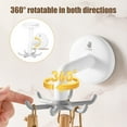 thumbnail image 4 of Qaailabf Rotating Multi-Claw Suction Cup Wall Hooks, 5.43" Kitchen Utensil Organizer Rack with No-Drill Installation, Adjustable Angle Holder for Spatulas, Spoons & Kitchen Tools, High Load Capacity, 4 of 6