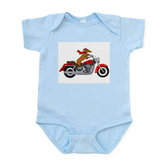 CafePress - Dachshund On Motorcycle Body Suit - Baby Light Bodysuit, Size Newborn - 24 Months