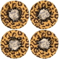 thumbnail image 2 of Shower Caps,Yellow and Black Of Leopard Print Waterproof Shower Cap for Women 4 Pieces,Double Reusable Hair Cover for Shower PEVA Elastic Stretch Hem, 2 of 7