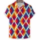 thumbnail image 3 of Camisa con estampado geométrico 3D vintage para hombre, blusa de manga corta con gráficos artísticos, camisas hawaianas con botones, blusa informal de verano con solapa suelta, 3 of 5