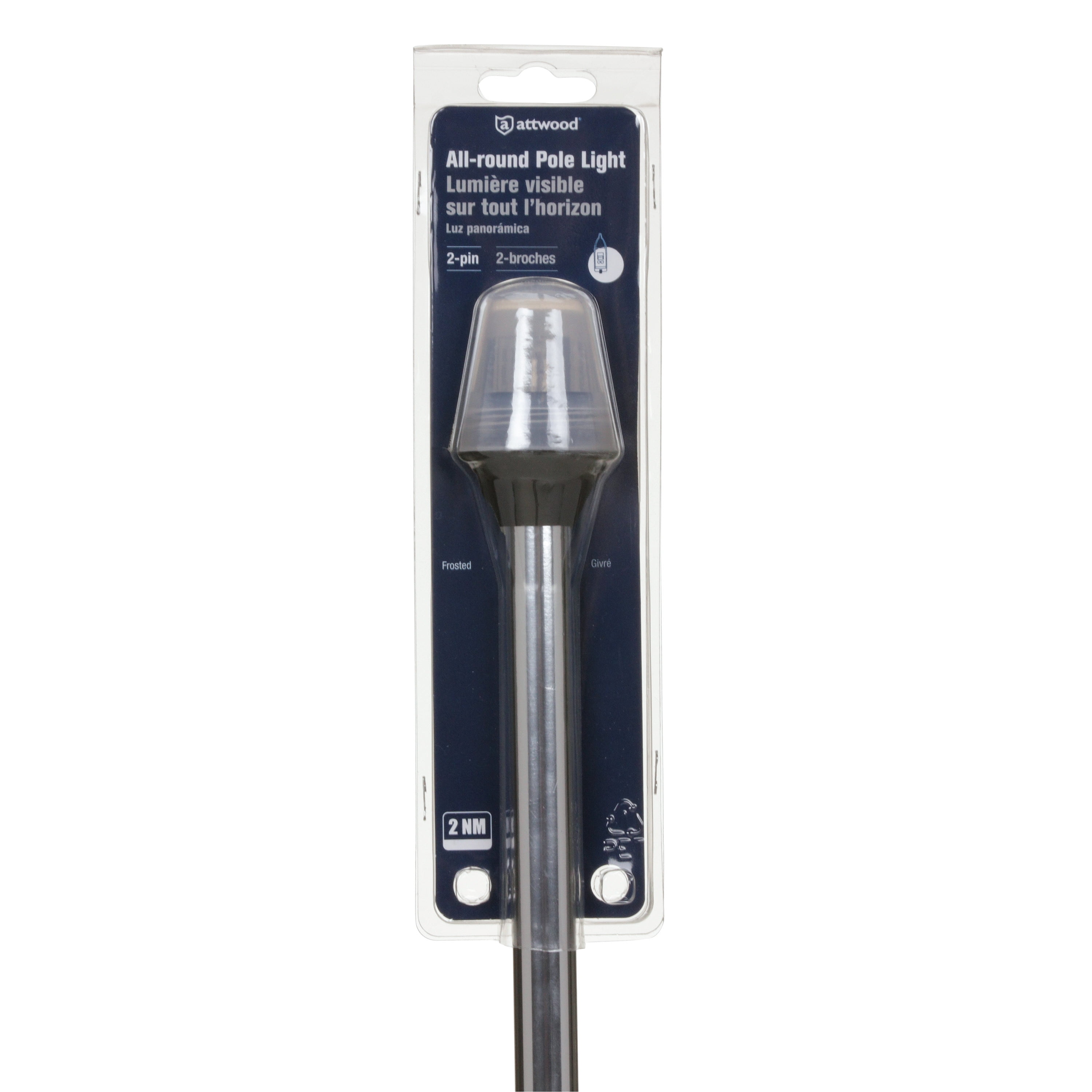 Attwood Frosted Globe All-Round Light with 2-Pin Locking Collar, 54"
