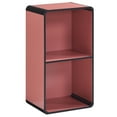 thumbnail image 2 of Kings Brand Furniture Dothan 2-Tier Cube Open Bookcase - Space Saving Storage Shelf Organizer Bookshelf, Red, 2 of 5