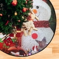 thumbnail image 5 of GZHJMY Christmas Snowman Christmas Tree Mat, Round Christmas Tree Stand Mat Decoration for Holiday Party Home Christmas Day Ornaments Floor Door, 28.3", 5 of 6
