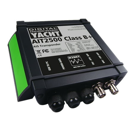 12 Black White and Green Marine Digital Yacht AIT2500 Class B+ 5W SOTDMA AIS with GPS