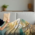 thumbnail image 3 of Hello Soft Flannel Fleece Throw Blanket, Seashore with Palm Tree and Chair Illustration with Hello Summer Calligraphy Print, Cozy Plush for Indoor and Outdoor Use, 70" x 90", Multicolor, by Ambesonne, 3 of 5