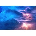 thumbnail image 2 of Alpenglow Workshop 18x13 Gold Ornate Wood Framed with Double Matting Museum Art Print Titled - Thunderstorm at Night, 2 of 4