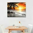 thumbnail image 2 of COMIO -Black and White Wall Art Beach Décor Ocean Canvas Pictures Wave Sunrise Seascape Print Painting Palm Poster Sea Artwork for Office Wall Art Bedroom Accessories Living Room Decor, 2 of 4