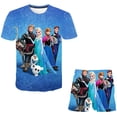 thumbnail image 1 of Conjuntos de ropa de Frozen Elsa Anna para niños, ropa de verano para bebés, camiseta de manga corta para niñas y pantalones, trajes de 2 uds, ropa para niños 8T Gao Jinjia LED, 1 of 2