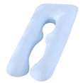 thumbnail image 3 of funda de almohada de apoyo para embarazadas, en forma de U, para dormir, con cojín para brazos y cuerpo, para el embarazo (azul cielo), 3 of 8