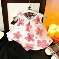 thumbnail image 3 of Toddler Girls Summer Outfits Floral Print Sleeveless Tank Tops Solid Color Shorts Casual 2 Piece Clothing Set Pink, 3 of 5