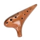 thumbnail image 4 of Ocarina de 12 agujeros, flauta de arcilla cerámica, instrumento musical profesional compacto con afinación en C , ideal como regalo para adultos y Marrón, 4 of 8