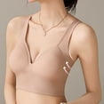 thumbnail image 5 of HAPIMO Women Wide Strap Seamless Push Up Bra V Neckline Padded Cups For All Day Support And Comfort Beige L, 5 of 5