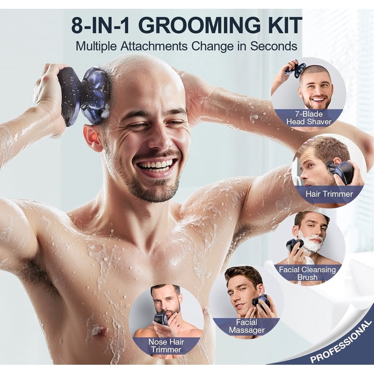 Free Shipping! nogroa Head Shaver Set, 7D Electric Bald Head Razor