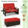 thumbnail image 3 of Gymax Ensemble de Lit de Jour en Rotin pour Patio avec Causeuse Rembourrée et Pouf de Rangement, 3 of 10