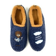 OoohGeez Mens Slippers Bob Ross House Fluffy Sherpa Warm Slipper with Grippers, Let's Paint