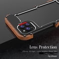 thumbnail image 4 of Dteck iPhone 13 Pro Max Case, Heavy Duty Aluminum Metal Wood Bumper Frame Cover Shockproof Dropproof Protective Case for iPhone 13 Pro Max 6.7 inch, 4 of 5