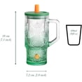 thumbnail image 2 of 20oz Tumbler with Handle, Glass Cups with Lids and Straws, Leakproof, Bpa-Free, Green, 2 of 7