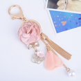 thumbnail image 4 of Fabric Flower Long Tassel Keychain Key Chain Keyring Women Handbag Hanging Decor, 4 of 6